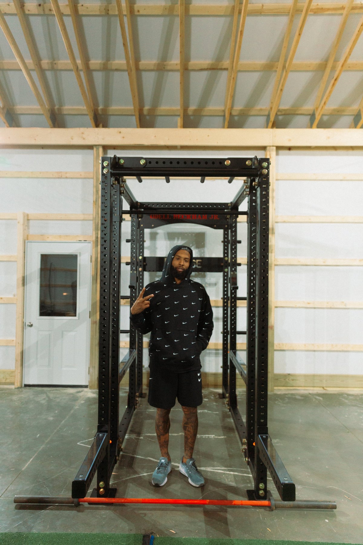 Custom BUILT rack in a home gym
