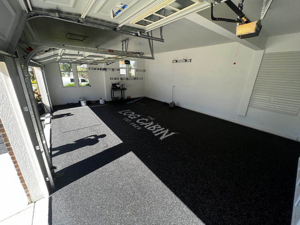 Rubber Rolls + Custom Logo at The Log Cabin - Home Gym
