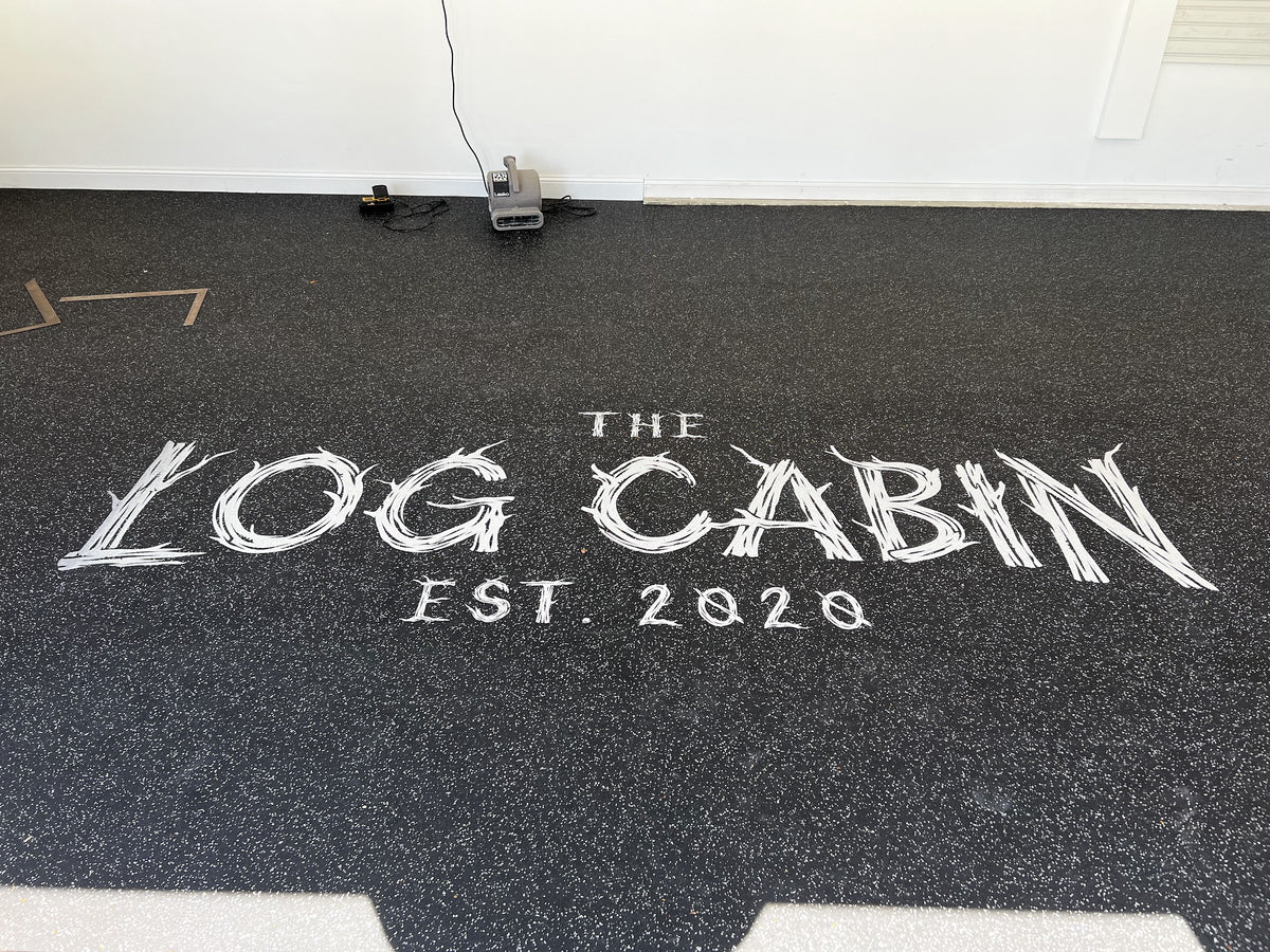 Rubber Rolls + Custom Logo at The Log Cabin - Home Gym
