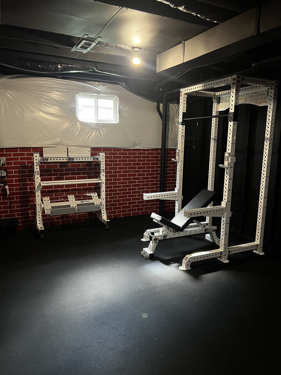 Interlocking rubber tile flooring at a Liberty, OH home gym